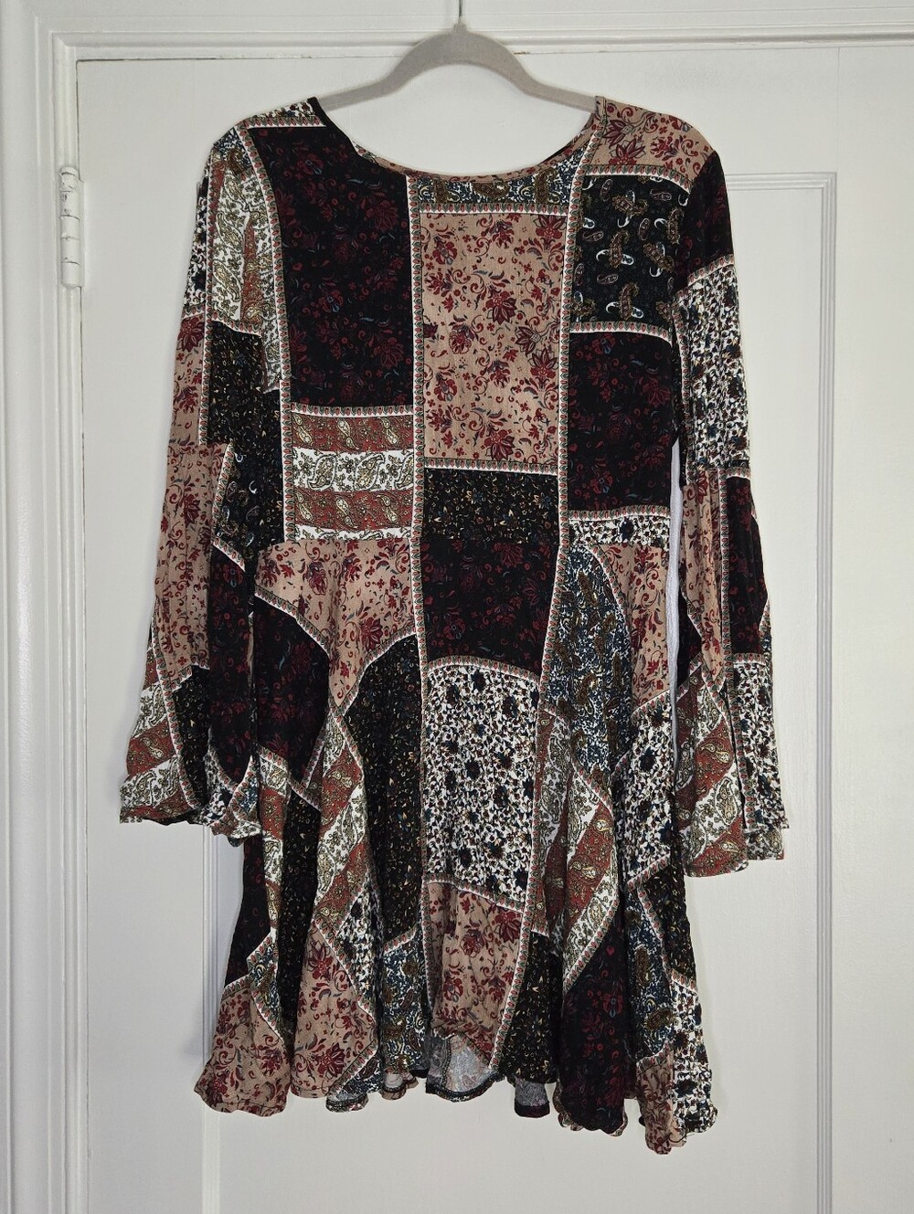 American Eagle Boho Dress Womens Long Sleeve Flowy Casual Mini Dress